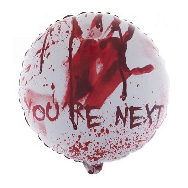 Balão de Festa Metalizado 18" 46cm - Redondo Sangue "You're Next" - 1 unidade - Rizzo