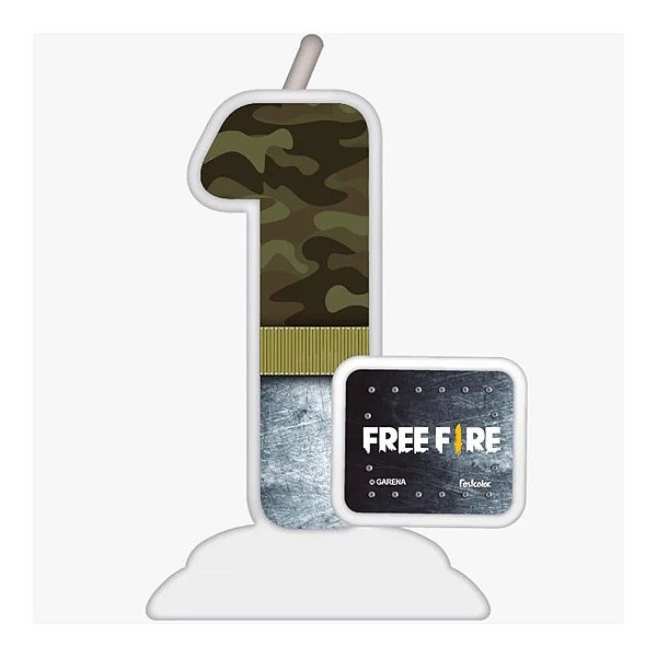 Vela - Free Fire N° 1 - 1 unidade - Festcolor - Rizzo