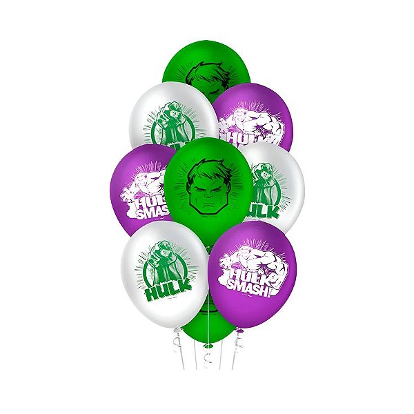 Balão de Festa Decorado Hulk Vingadores 9" 23cm - 25 unidades -  Regina - Rizzo
