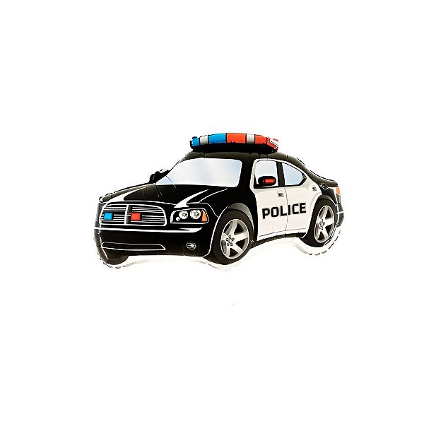 Balão de Festa Metalizado 30" 78cm - Carro Polícia - 1 unidade - Rizzo