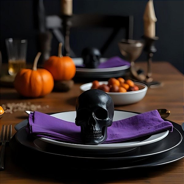 Enfeite Decorativo Halloween - Mini Caveira Preta - 1 unidade - Rizzo