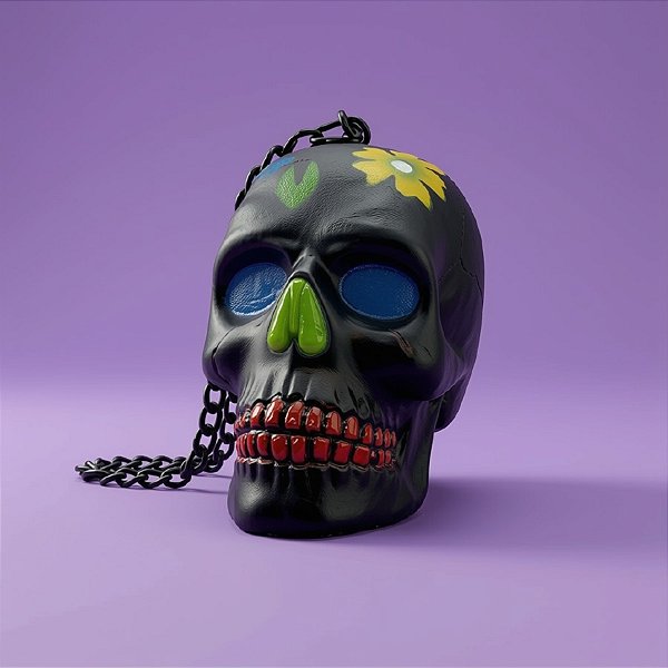 Enfeite Decorativo Halloween - Caveira Corrente Mexicana Preta - 1 unidade - Rizzo