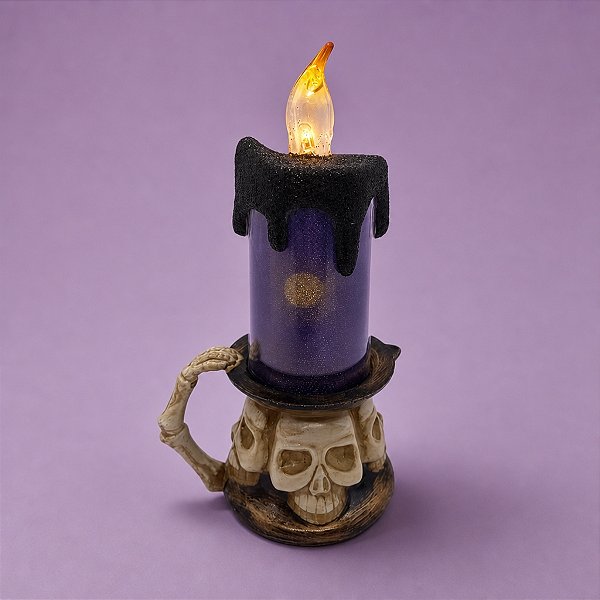 Vela de Led - Caveira Decorativa Roxo - 1 unidade - Rizzo