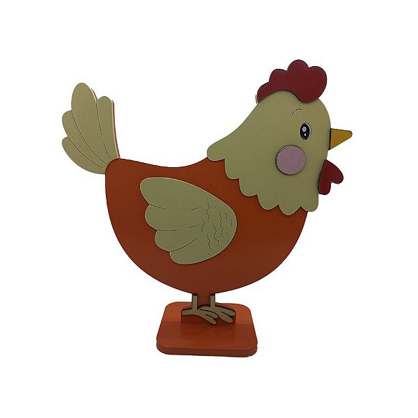 Display Decorativo - Galinha Laranja - 25.5cm x 25cm x 8cm - 1 unidade - Rizzo