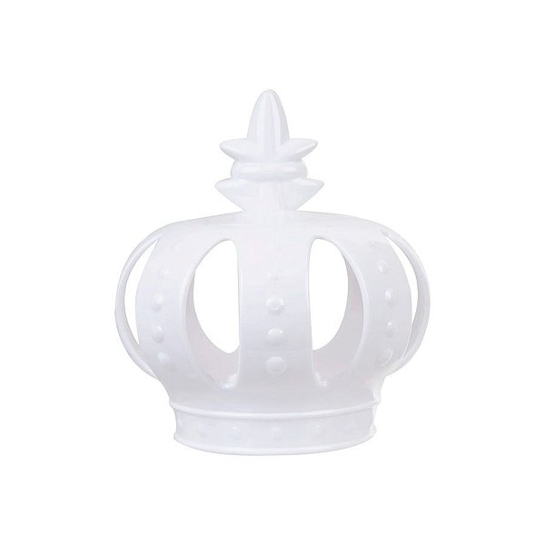 Coroa Decorativa de Plástico - Branco - 16x19cm - 1 unidade - Rizzo
