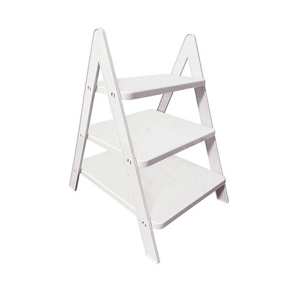 Escada de Mesa de 3 Andares Branco - 21x17x29cm - 1 unidade - Rizzo