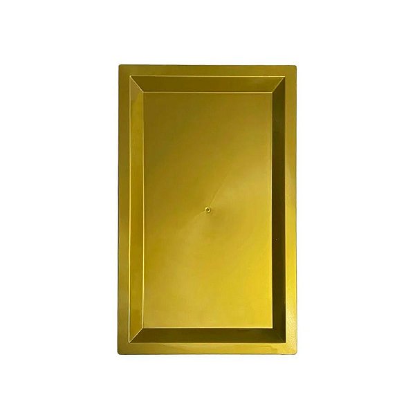 Bandeja retangular Plástico Dourado - 31x19x2cm - 1 unidade - Rizzo