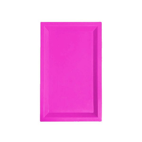 Bandeja retangular Plástico Pink - 31x19x2cm - 1 unidade - Rizzo