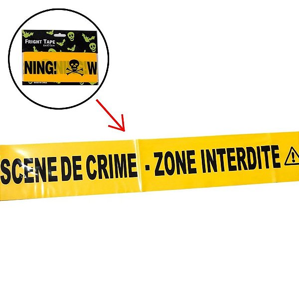 Faixa Decorativa Halloween - Scene de Crime Zone Interdite - Amarelo - 1 unidade - Rizzo