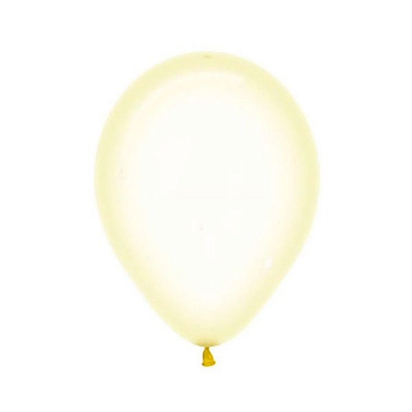 Balão de Festa Latéx Cristal Pastel - Amarelo (Cor:321) - Sempertex - Rizzo