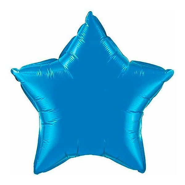 Balão de Festa Microfoil 20" 50cm - Estrela Azul Safira Metalizado - 1 unidade - Qualatex - Rizzo