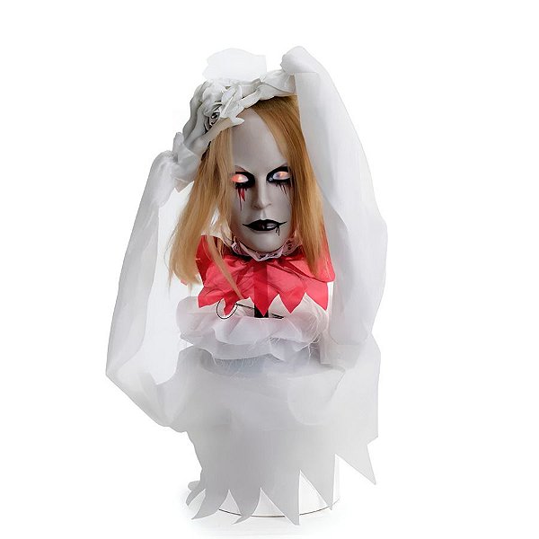 Enfeite Decorativo Halloween - Boneca Sarah - 36cm - Som, Luz e Movimento - 1 unidade - Cromus - Rizzo