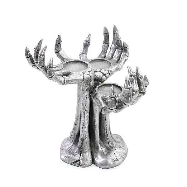 Enfeite Decorativo Halloween - Castiçal Mãos Sombrias - 23cm - 1 unidade - Cromus - Rizzo