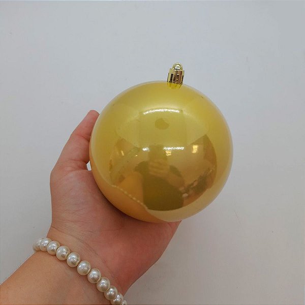 Bola de Natal em Tubo - Perolado Ouro - 10cm - 6 unidades - Cromus - Rizzo