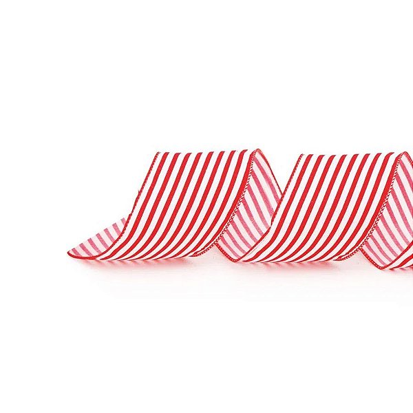 Fita Aramada Listrada - Vermelho/Branco - 6,3cmx9,14m  - 1 unidade - Cromus - Rizzo