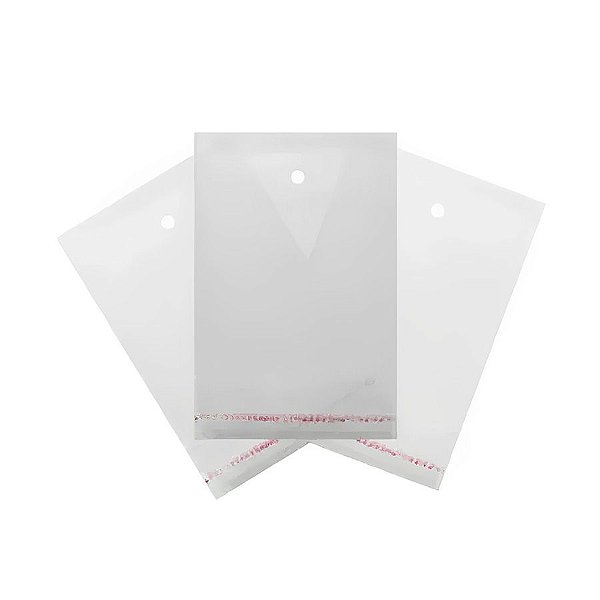 Saco Adesivado com furo - 11 x 18 cm - 100 unidades - Rizzo