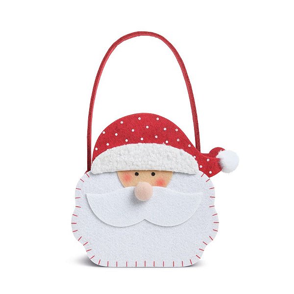 Bolsinha de Natal Noel - Branco/Vermelho - 23x15cm  - 1 unidade - Cromus - Rizzo