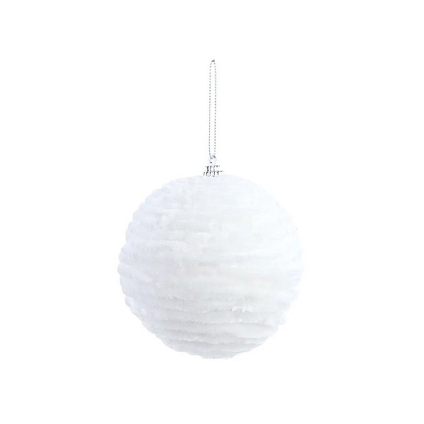 Bola de Natal Listrada - Branca - 8cm - 6 unidades - Cromus - Rizzo