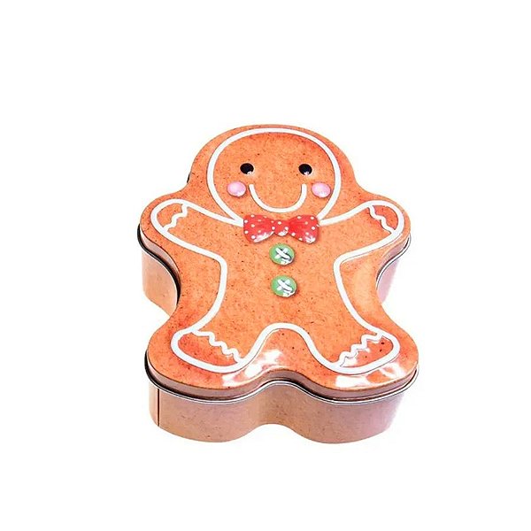 Lata de Metal Decorativa Gingerbread - 13cm - 1 unidade - Cromus - Rizzo