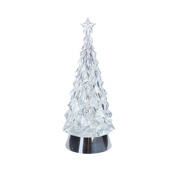 Mini Árvore de Natal Transparente com LED - 28cm - 1 unidade - Cromus - Rizzo