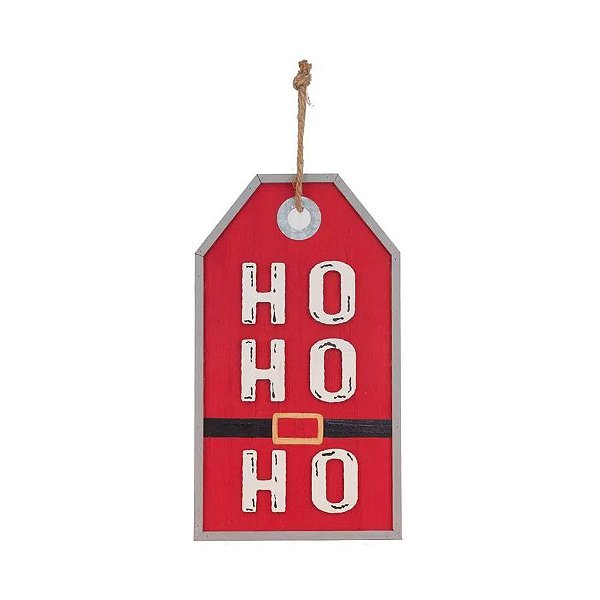 Placa Decorativa para Pendurar HoHoHo - 35cm - 1 unidade - Cromus - Rizzo