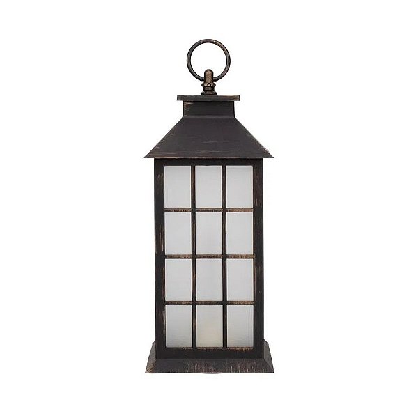 Lanterna de Metal Bronze com LED - 30cm - 1 unidade - Cromus - Rizzo