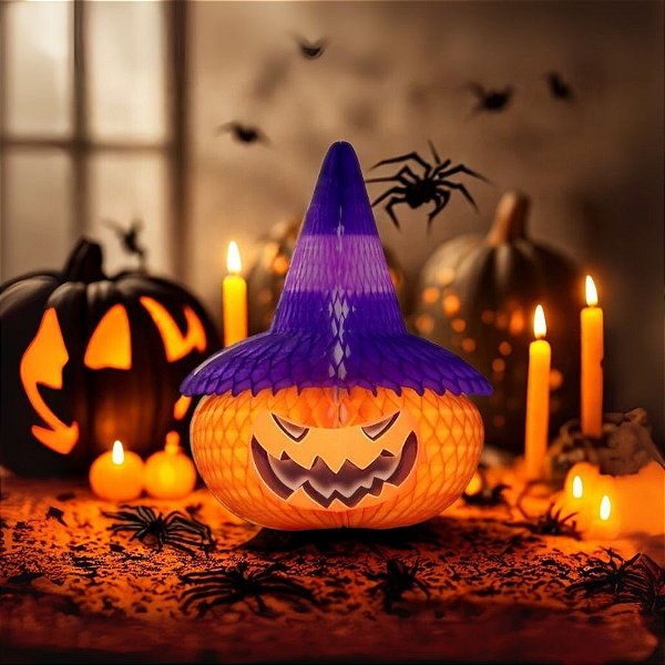 Enfeite Decorativo de Halloween - Cabeça de Abóbora - 48cm - 1 unidade - Girotoy - Rizzo