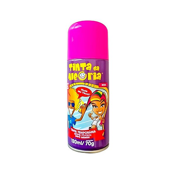 Tinta Temporária Spray para Cabelo - Rosa - 120ml - 01 UN - Dalegria - Rizzo