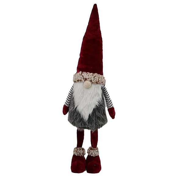 Papai Noel Decorativo Em Pé - Vermelho/Cinza - 63cm - 1 unidade - Rizzo