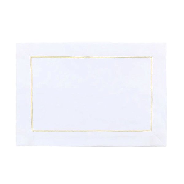 Jogo Americano Branco com Borda Dourada - 35x50cm - 4 unidades - Cromus - Rizzo