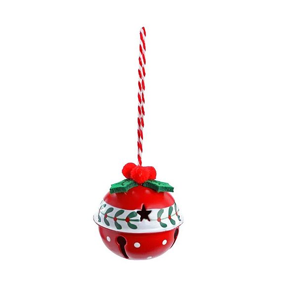 Enfeite para Pendurar Guizo Azevinho - Vermelho - 5cm - 6 unidades - Cromus - Rizzo