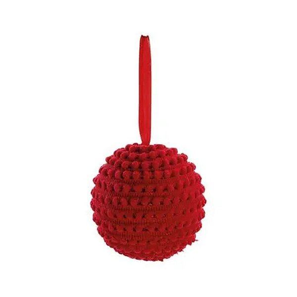 Bolas de Natal Pompons - Vermelho - 10cm - 4 unidades - Cromus - Rizzo