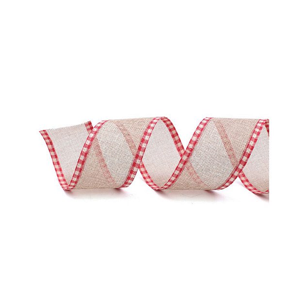 Fita Borda Xadrez - Vermelho e Branco -  6,3 cm x 9,14 m - 1 unidade - Cromus  - Rizzo