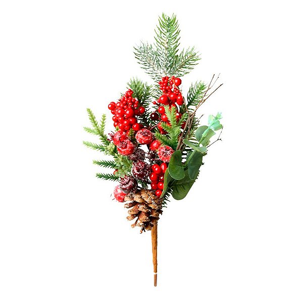 Galho Berry de Natal - Vermelho - 35cm - 1 unidade - Rizzo