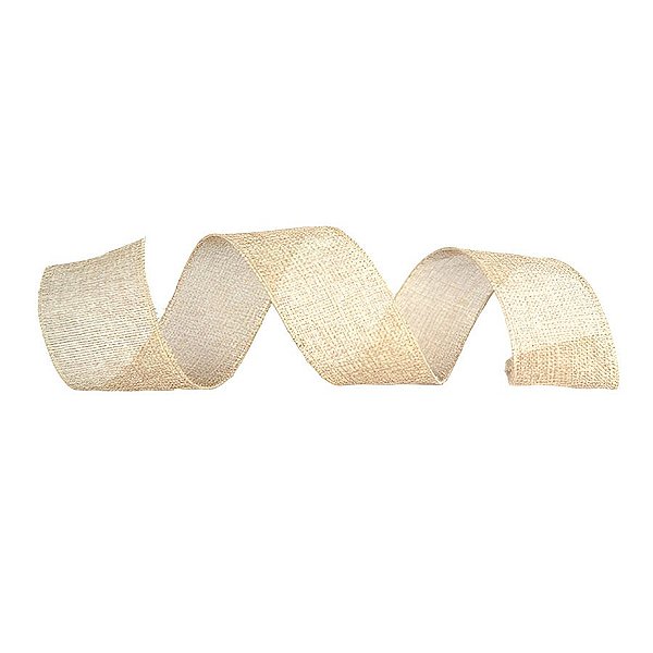 Fita Decorativa de Natal - Bege - 6.3cm x 9.14m - 1 unidade - Rizzo