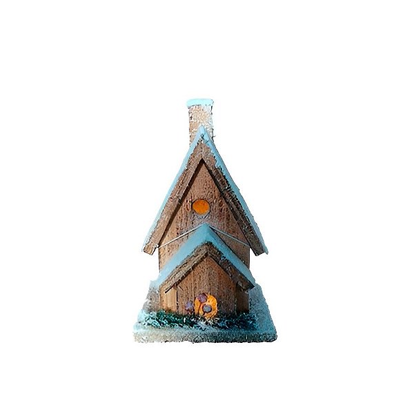 Casinha Decorativa de Natal em Madeira - 20cm - 1 unidade - Rizzo