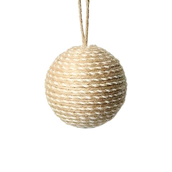 Bola de Natal Decorada - Natural - 7cm - 3 unidades - Rizzo