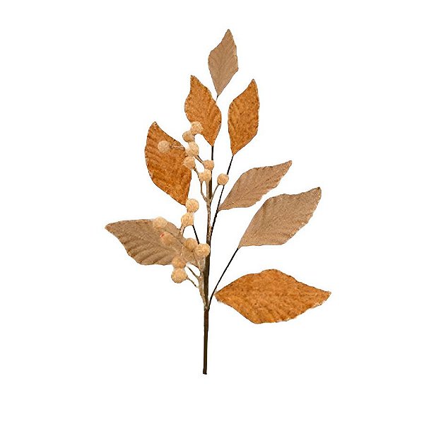 Galho Decorativo de Natal - Dourado - 75cm - 1 unidade - Rizzo