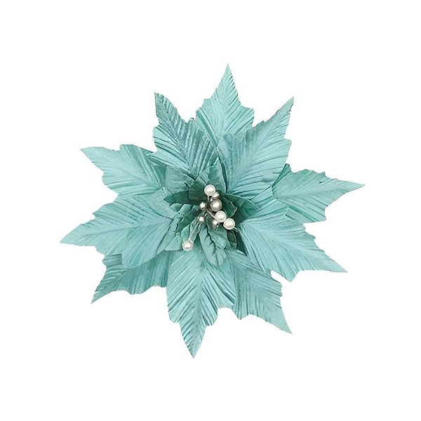 Poinsetia Decorativa de Natal - Verde - 40cm - 1 unidade - Rizzo