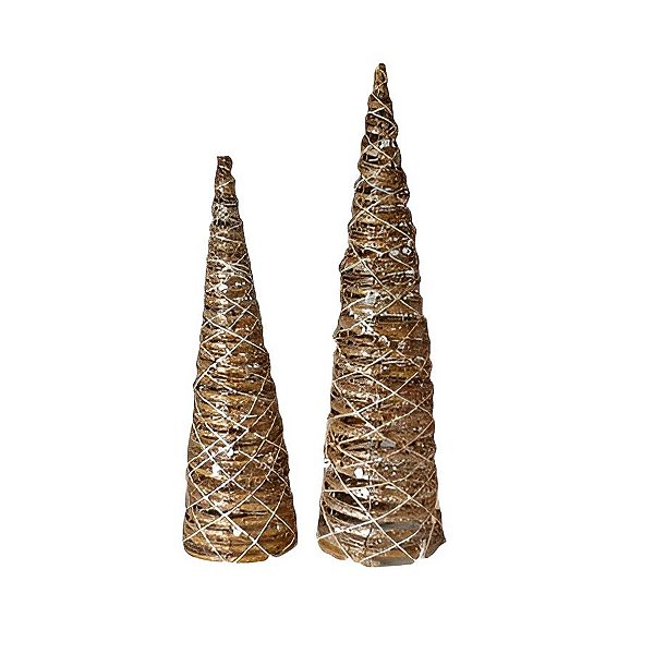 Árvore Cone Decorativa C/Led de Natal - Marrom - 60cm - 1 unidade - Rizzo