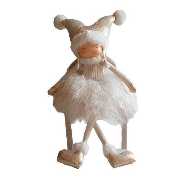 Boneca Decorativo Angel Sentada de Natal - Rosa - 62cm - 1 unidade - Rizzo