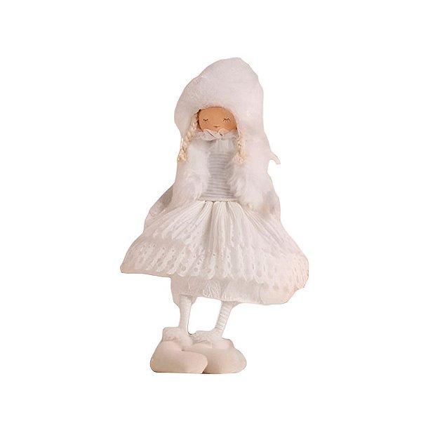 Boneca Decorativa Angel Sentada de Natal - Branca - 53cm - 1 unidade - Rizzo