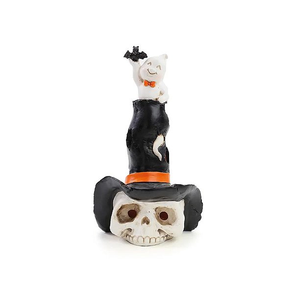 Enfeite Decorativo Halloween - Chapéu Fantasma com LED - 17cm - 1 unidade - Cromus - Rizzo
