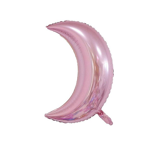 Balão de Festa Metalizado 27" 70cm - Lua Crescente - Rosa - 1 unidade - Rizzo
