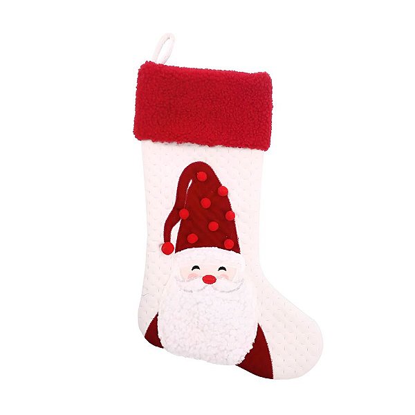 Bota de Natal - Papai Noel Vermelho/Branco - 45cm - 1 unidade - Cromus -  Rizzo - Rizzo Embalagens