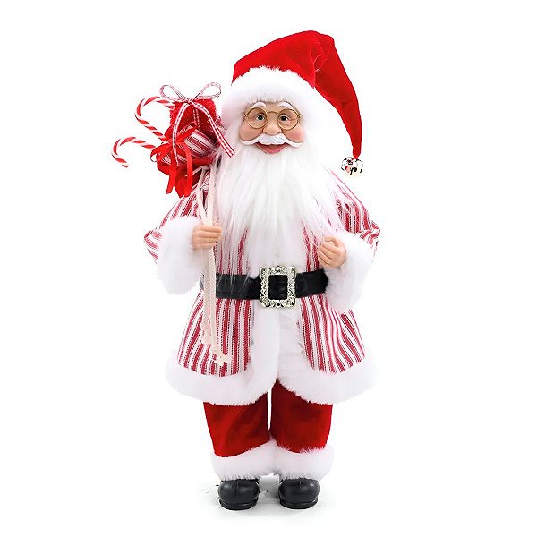 Papai Noel Decorativo em Pé de Natal - Vermelho/Branco - 45cm - 1 unidade - Cromus - Rizzo
