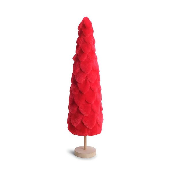 Árvore de Natal Luxo em Pelúcia Vermelha - 50cm - 1 unidade - Cromus - Rizzo