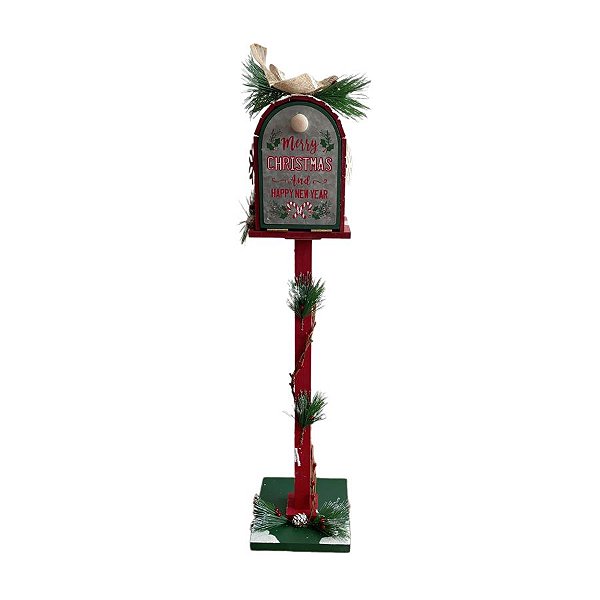 Enfeite Decorativo de Natal - Caixa de Correio Vermelha - 78cm - 1 unidade - Rizzo