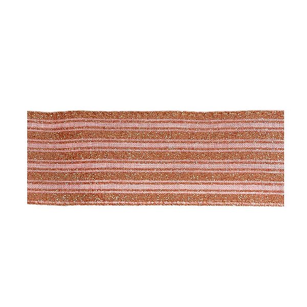 Fita Decorativa Listrada Rosa e Dourado - 6,5x914cm - 1 unidade - Rizzo