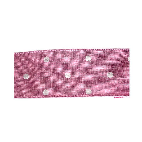 Fita Decorativa de Natal - Poá Rosa - 6,5x914cm - 1 unidade - Rizzo